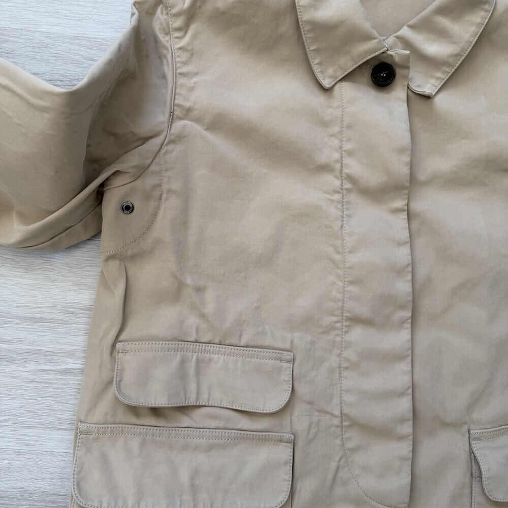 Lacoste Chore Jacket VINTAGE Women's (FR 40) 8 US RARE TONAL LOGO Coat Beige EUC - Picture 8 of 16